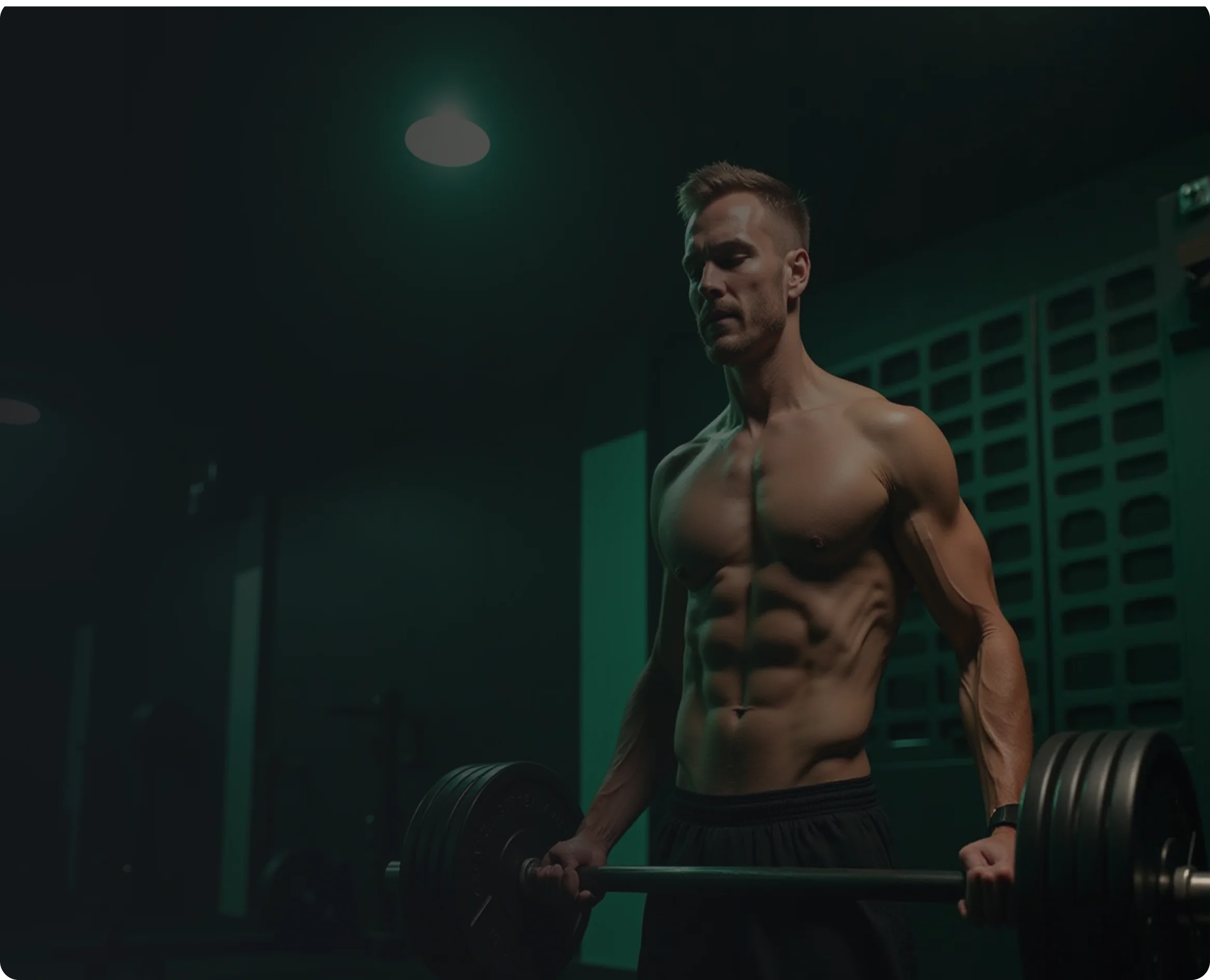 Athletic man training in gym